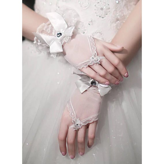 Gloves With Satin Bow