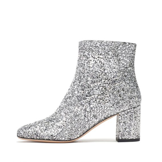 Women's Sparkling Glitter Chunky Heel shoes