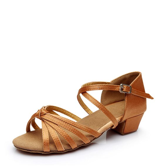 Women's Satin Latin With Adaptable Strap Dance Shoes