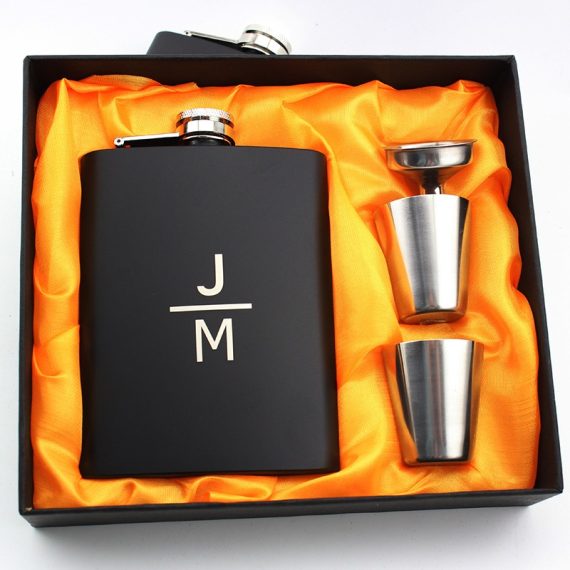 Groomsmen Gifts - Personalized Elegant Stainless Steel Flask
