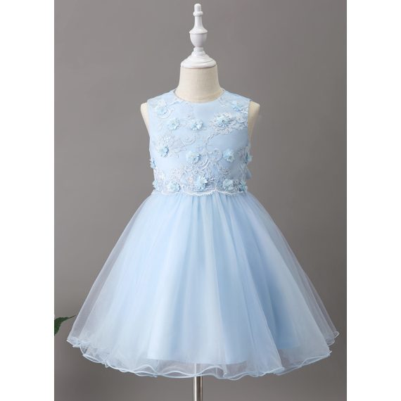 A-line Scoop Knee-Length Lace/Tulle Flower Girl Dress
