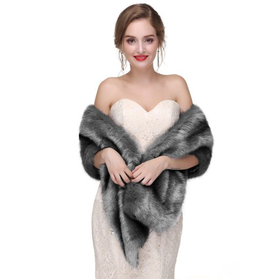 Faux Fur Wedding Shawl