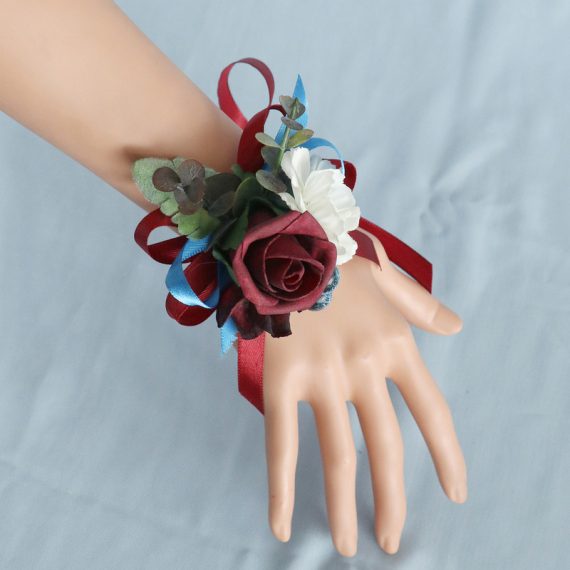 Free-Form Silk Flower Wrist Corsage -