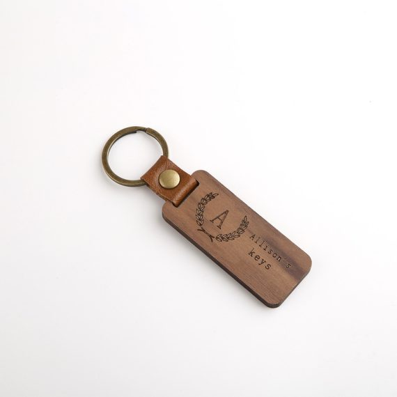 Groomsmen Gifts - Personalized Elegant Vintage Metal Wooden Keychain