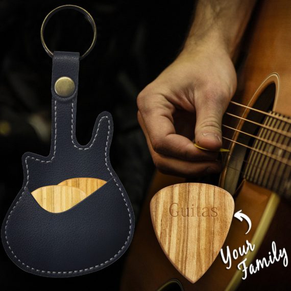 Groom Gifts - Personalized Modern Elegant Romantic Custom Engraved Wooden Guitar Pick