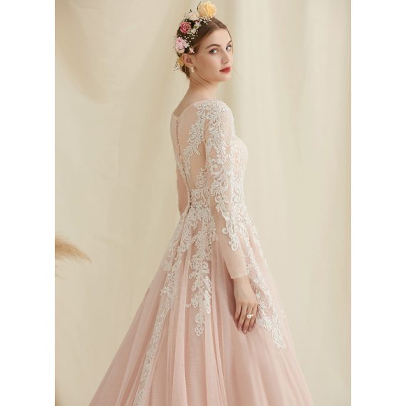 Ball-Gown/Princess Court Train Tulle Lace Wedding Dress