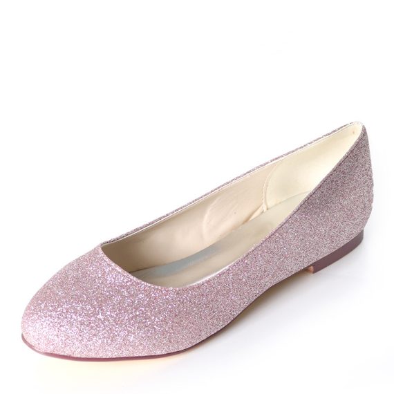 Women's Glitter Flat Heel Closed Toe