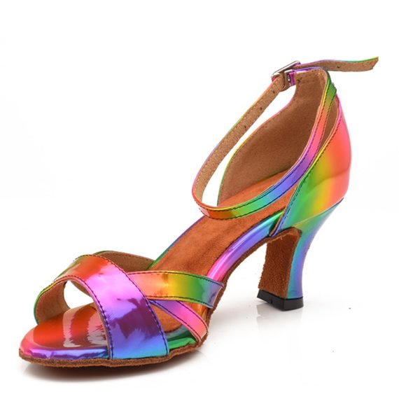 Women's Leatherette Latin With ankle strap Dance Shoes