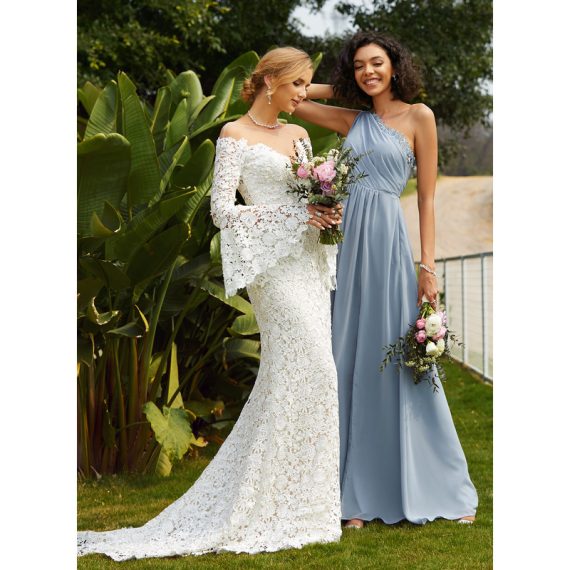 Trumpet/Mermaid Illusion Court Train Lace Wedding Dress