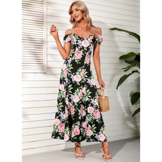 V-Neck Short Sleeves Elegant Sheath Polyester Midi Dresses