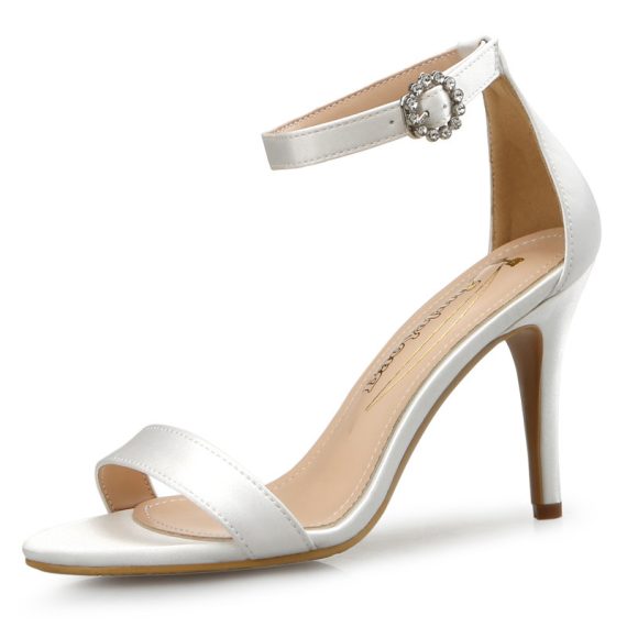 Women's Satin Stiletto Heel Sandals Peep Toe shoes