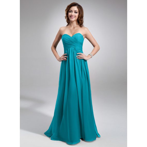 Chiffon Floor-length Empire Bridesmaid Dress with Sweetheart Neckline