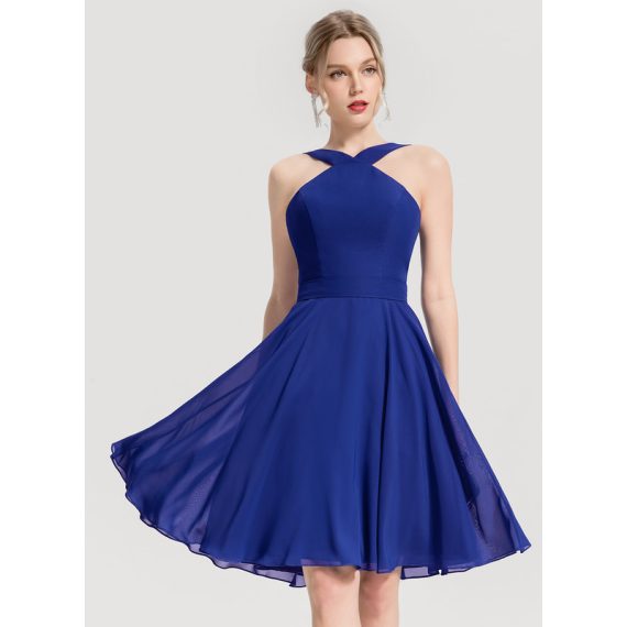 A-Line V-neck Knee-Length Chiffon Bridesmaid Dress