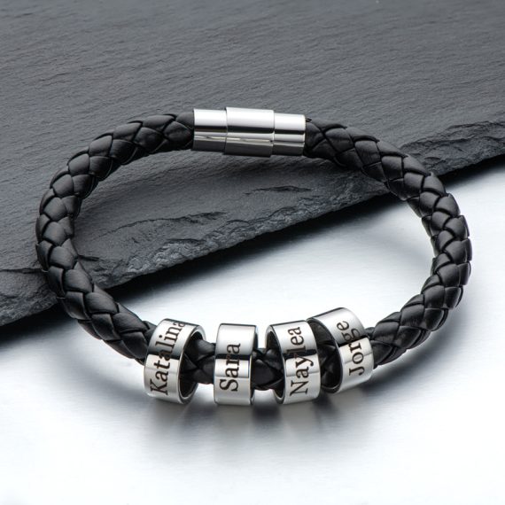 Groomsmen Gifts - Personalized Classic Romantic Mens Alloy Bracelet