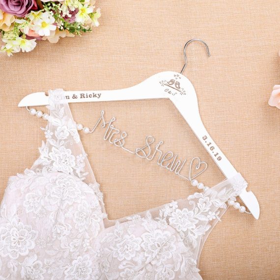 Bride Gifts - Personalized Beautiful Wooden Hanger
