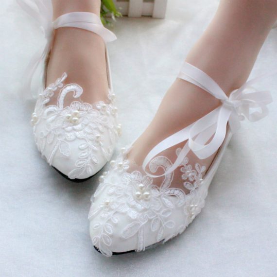 Women's Leatherette Flat Heel Closed Toe With Adaptable Strap Lace
