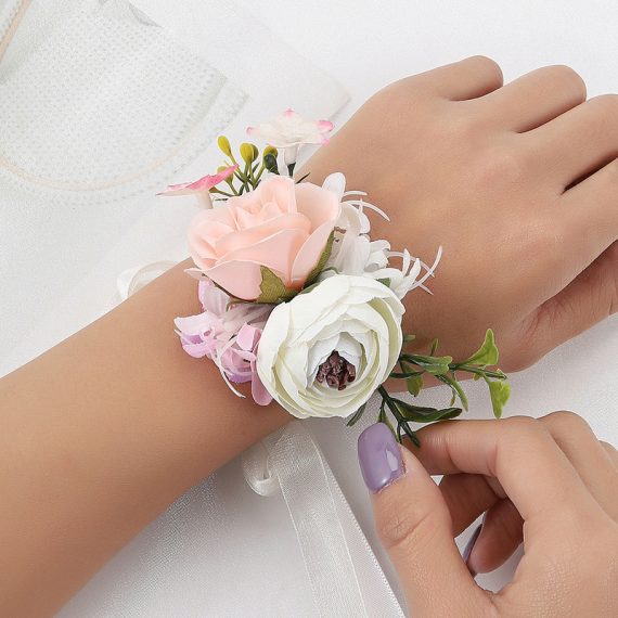 Free-Form Silk Flower Wrist Corsage -