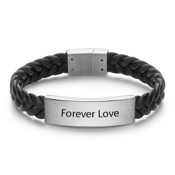 Groomsmen Gifts - Personalized Classic Romantic Mens Alloy Bracelet
