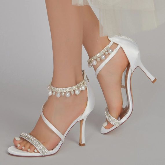 Women's Satin High Heel Closed Toe