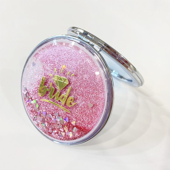 Bride Gifts - Non-Personalized Shiny Attractive Fascinating Dreamlike Delicate Resin Plastic Metal Compact Mirror