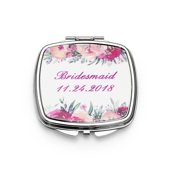 Bridesmaid Gifts - Personalized Stainless Steel Compact Mirror