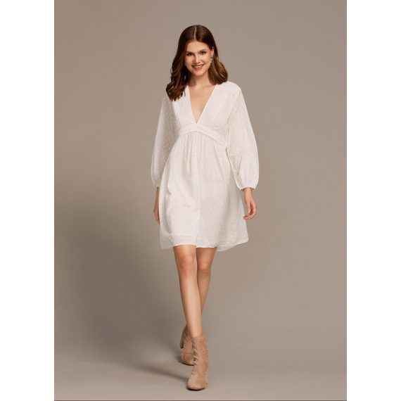 V-Neck Long Sleeves Casual A-line Cotton Mini Dresses