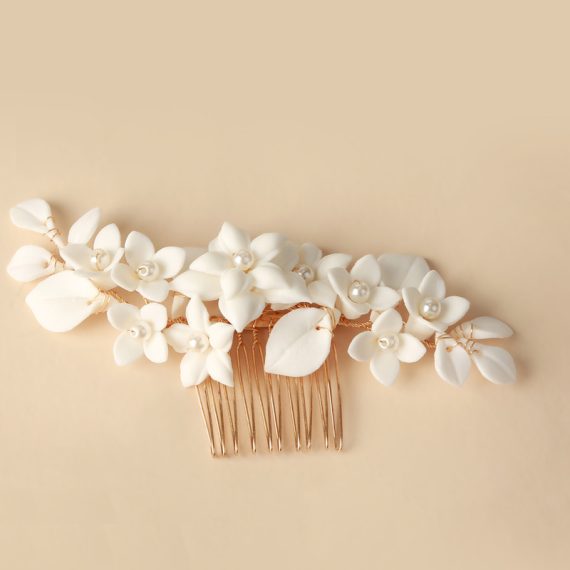 Combs & Barrettes/Headpiece With Pearl (Sold in single piece)
