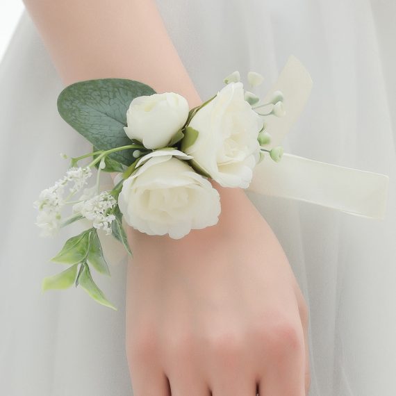 Free-Form Silk Flower Wrist Corsage -