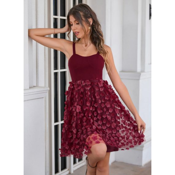 Square Neck Sleeveless Elegant A-line Cotton Blends Mini Dresses